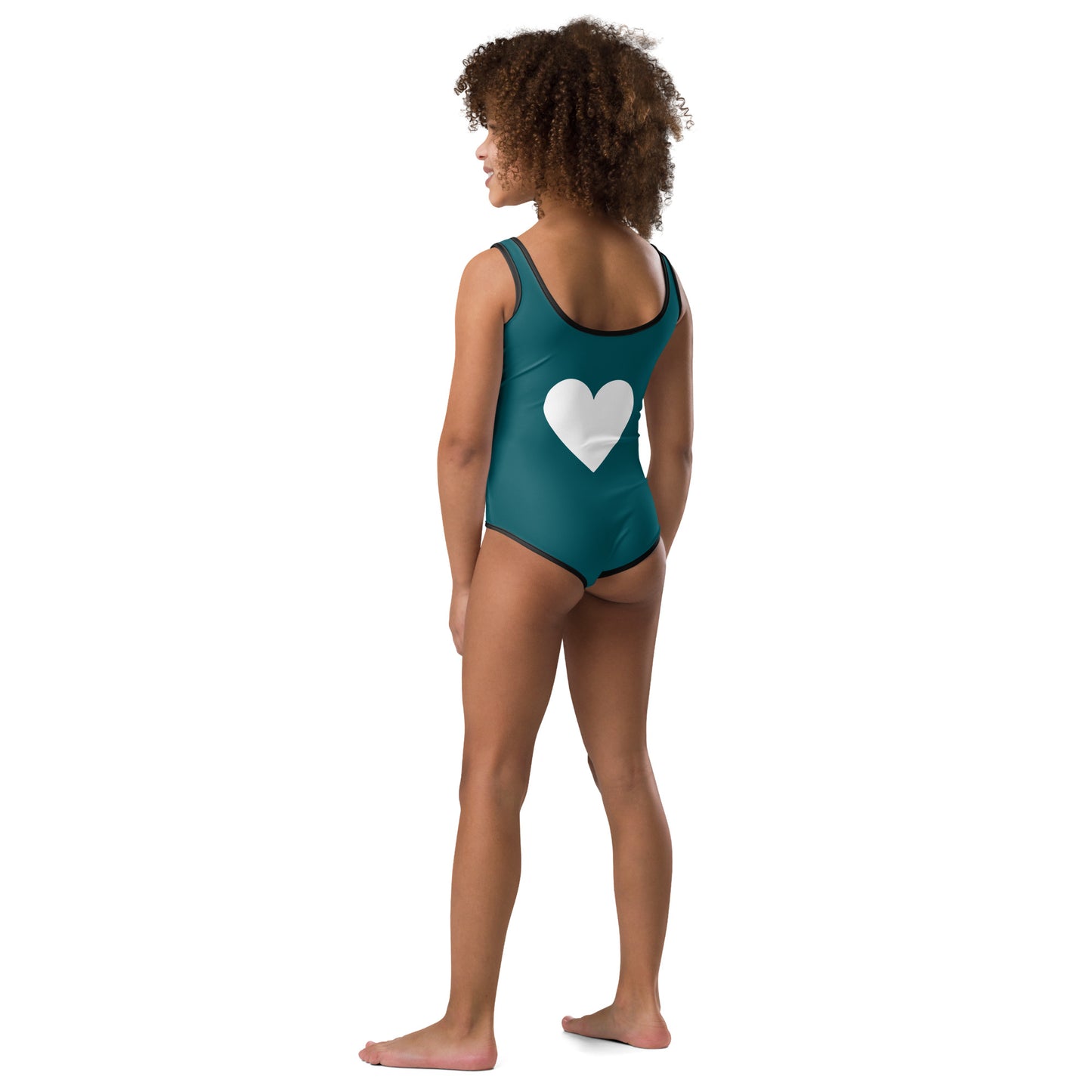 VS LOVE FOWL Sherpa Blue and White Heart Gamefowl Kids Swimsuit
