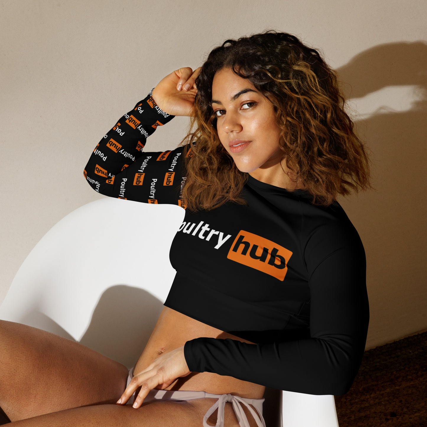 Poultry Hub Gamefowl Sleeve Longsleeve Crop Top