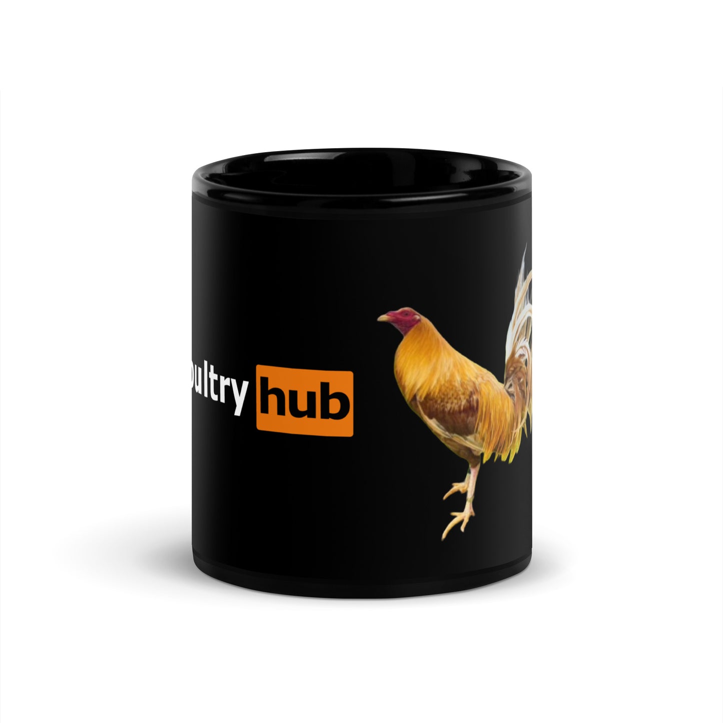 POULTRY HUB Golden Gamefowl Black Glossy Mug