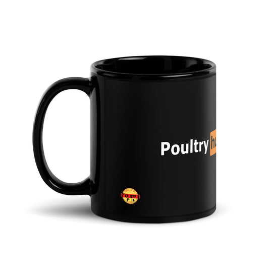 POULTRY HUB  Pumpkin Grey Gamefowl Black Glossy Mug