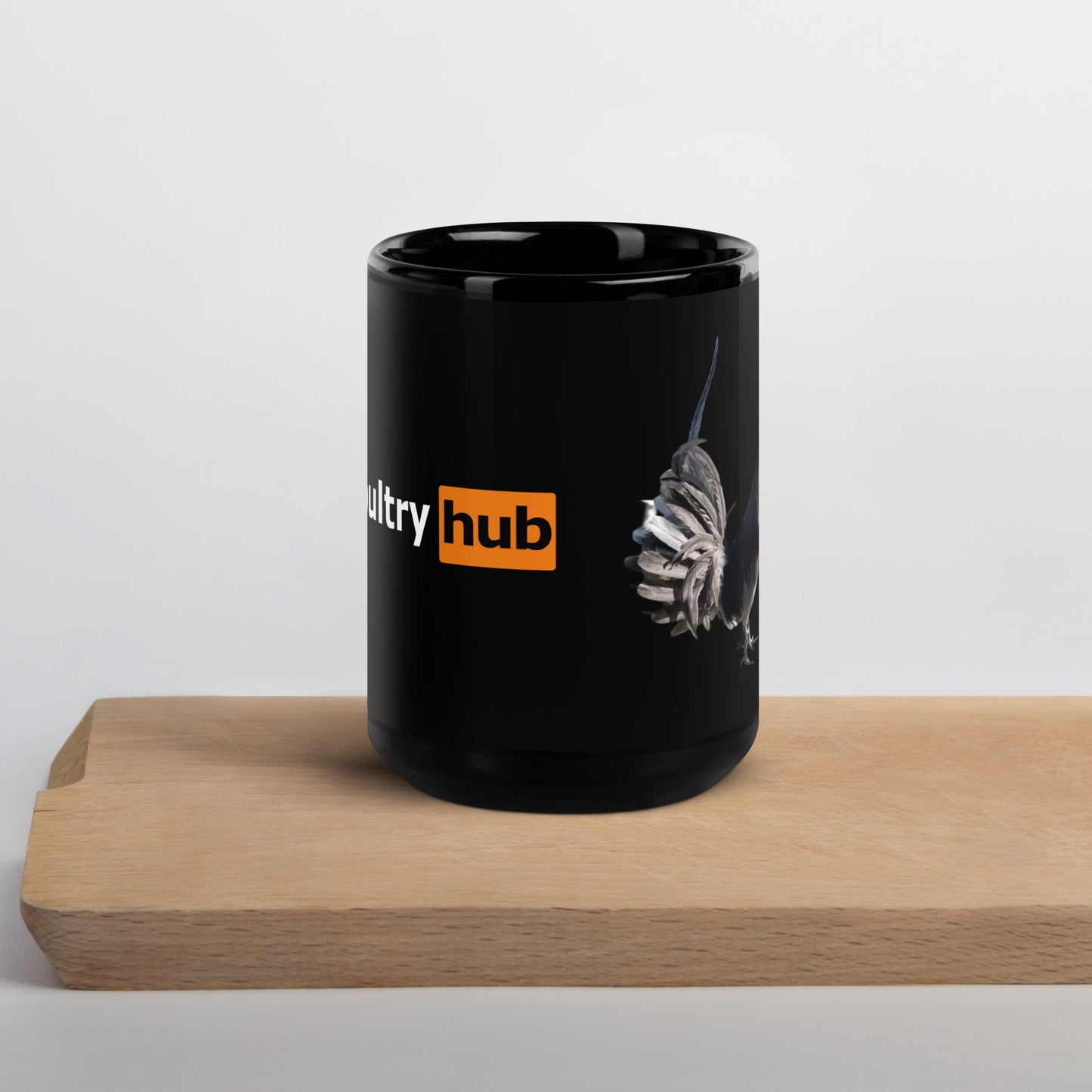 POULTRY HUB Blue Gamefowl Black Glossy Mug