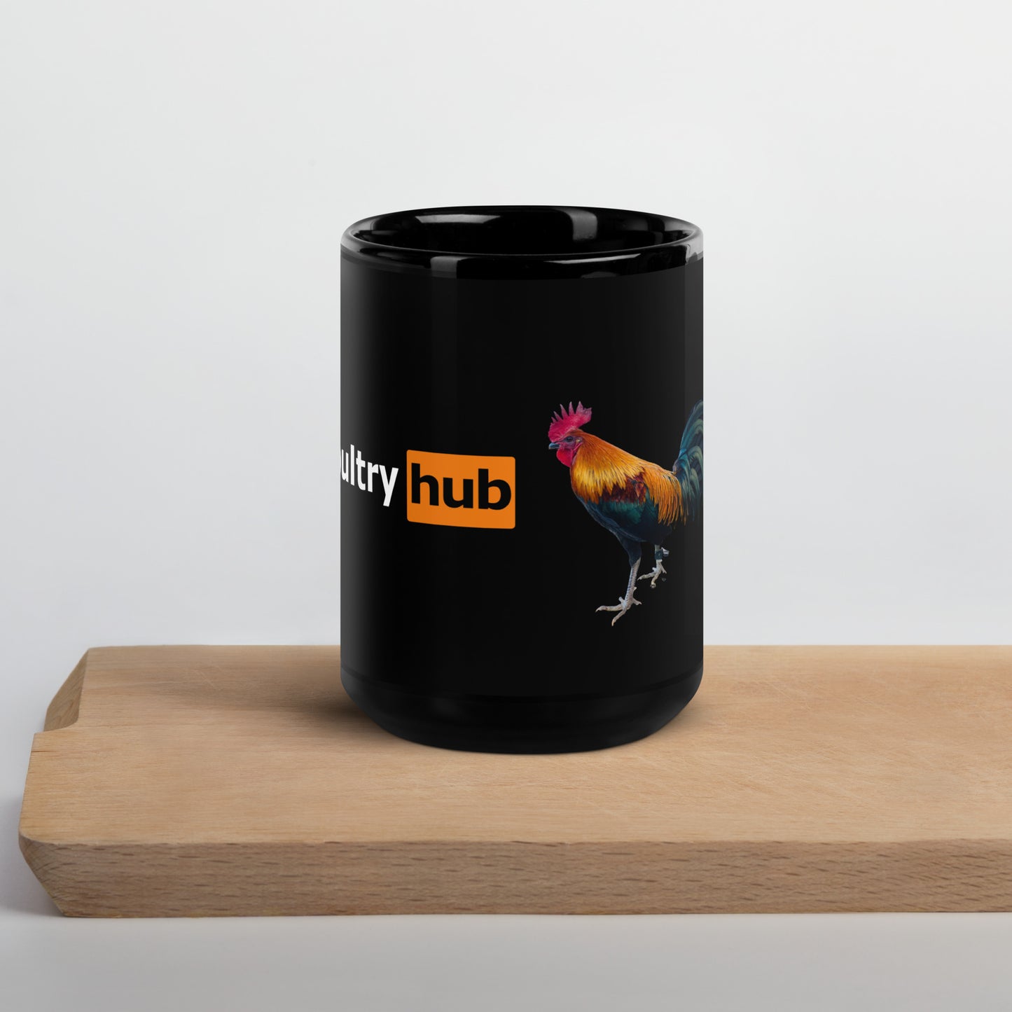 POULTRY HUB  Black Gamefowl Black Glossy Mug