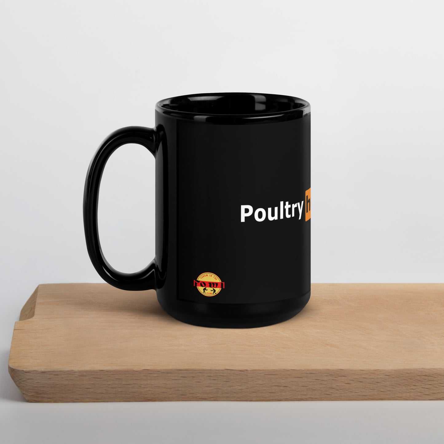 POULTRY HUB  Golden Grey Gamefowl Black Glossy Mug