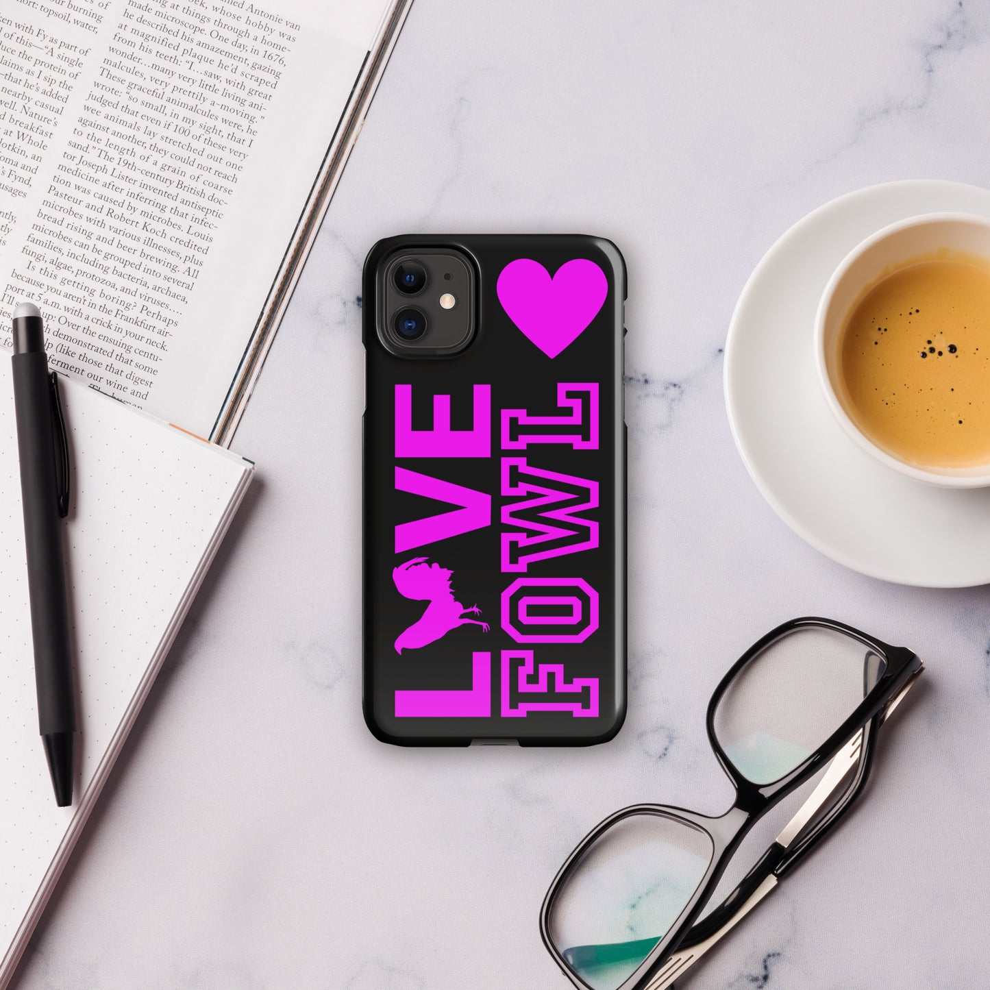 VS LOVE FOWL Pink and Black Gamefowl Snap Case for iPhone®