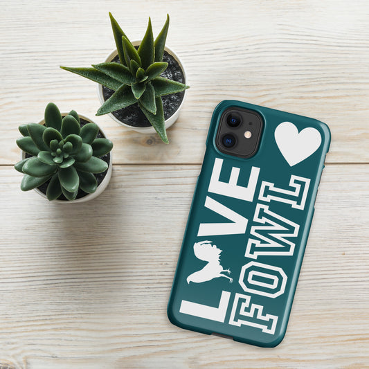 VS LOVE FOWL White and Sherpa Blue Snap Gamefowl Case for iPhone®