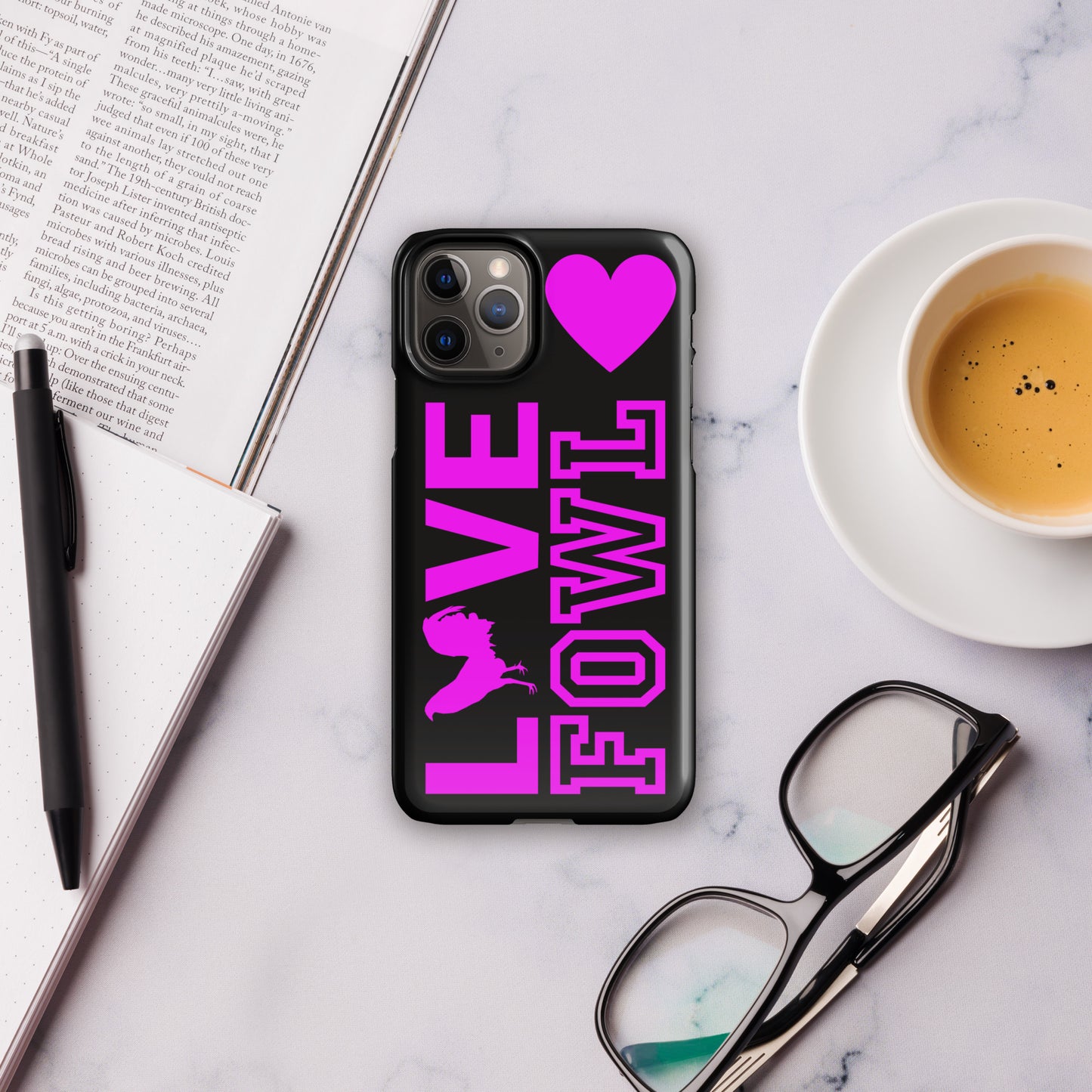 VS LOVE FOWL Pink and Black Gamefowl Snap Case for iPhone®