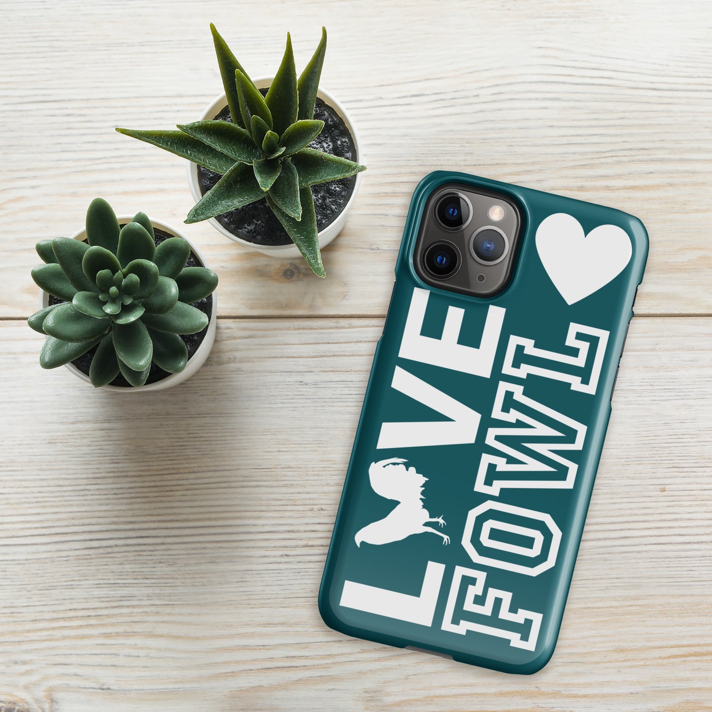 VS LOVE FOWL White and Sherpa Blue Snap Gamefowl Case for iPhone®