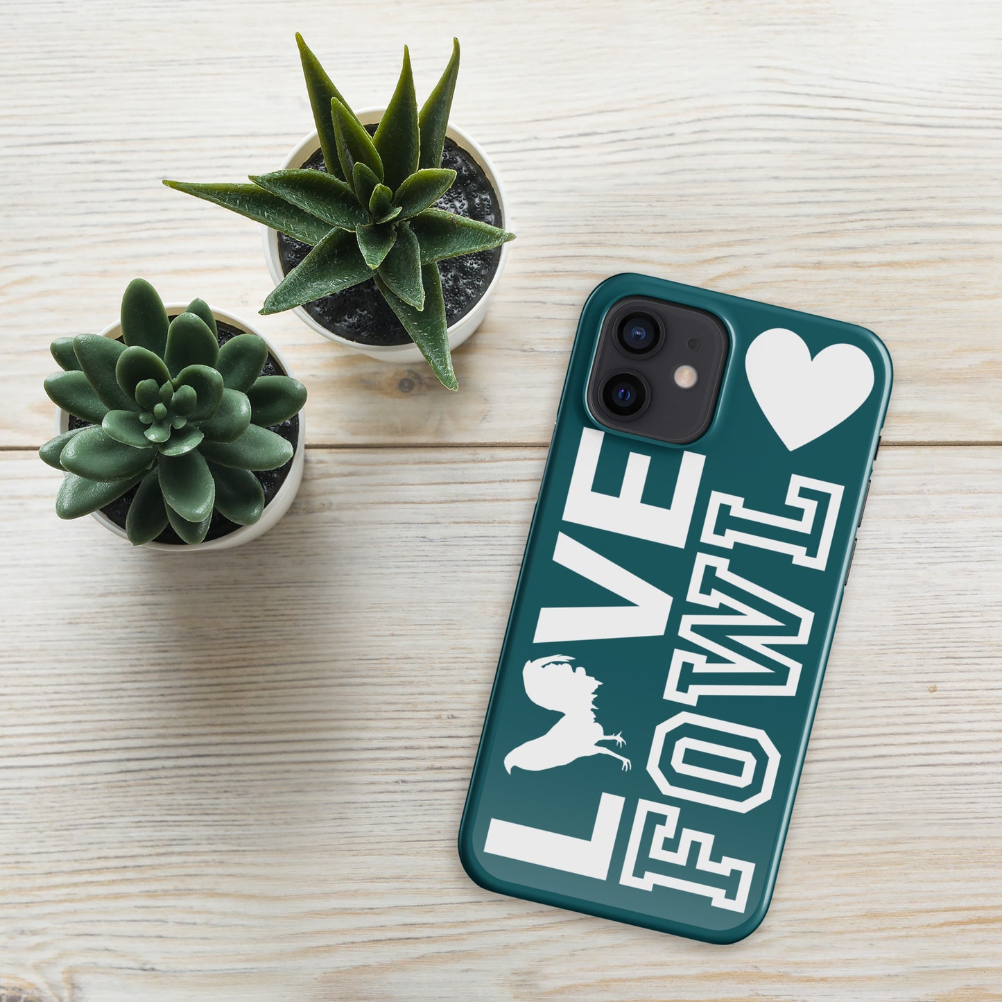 VS LOVE FOWL White and Sherpa Blue Snap Gamefowl Case for iPhone®