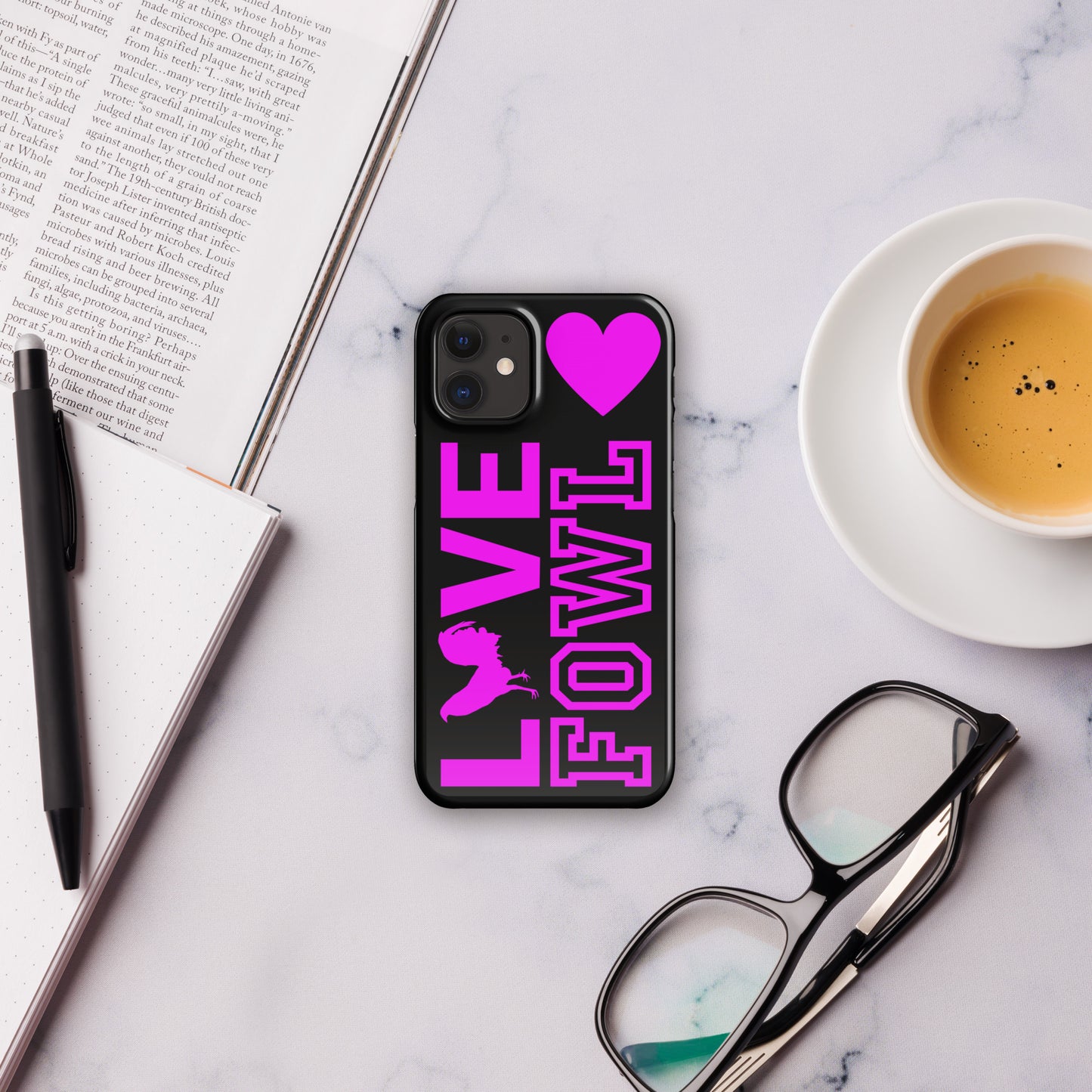 VS LOVE FOWL Pink and Black Gamefowl Snap Case for iPhone®