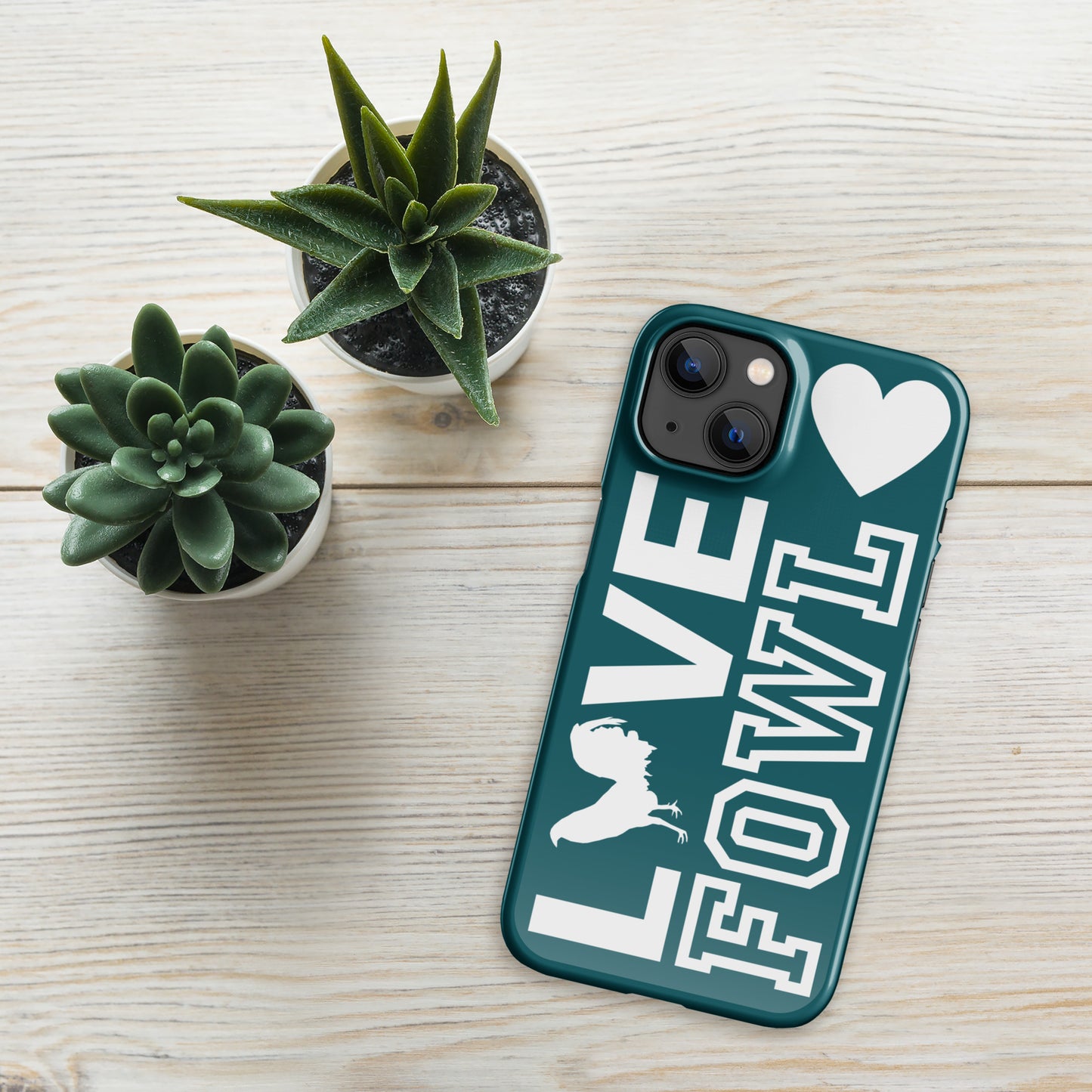 VS LOVE FOWL White and Sherpa Blue Snap Gamefowl Case for iPhone®