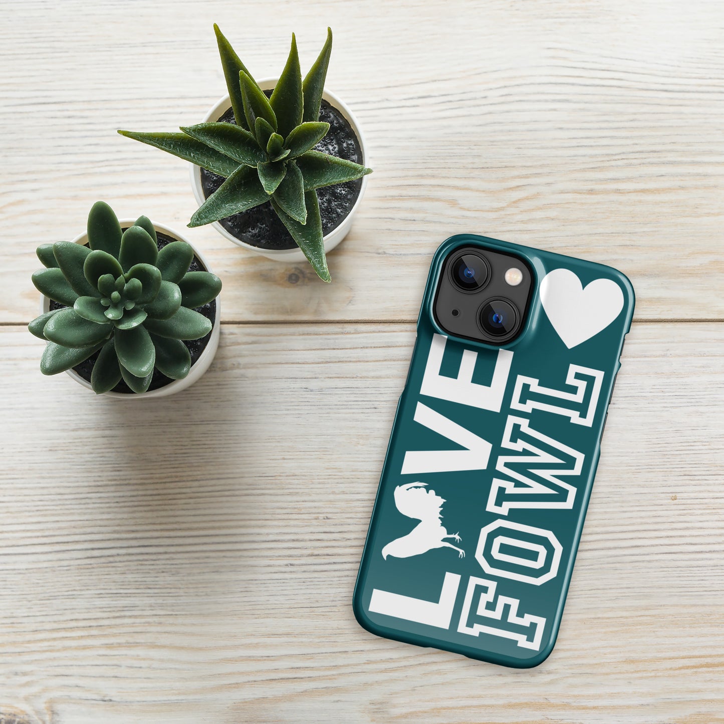 VS LOVE FOWL White and Sherpa Blue Snap Gamefowl Case for iPhone®