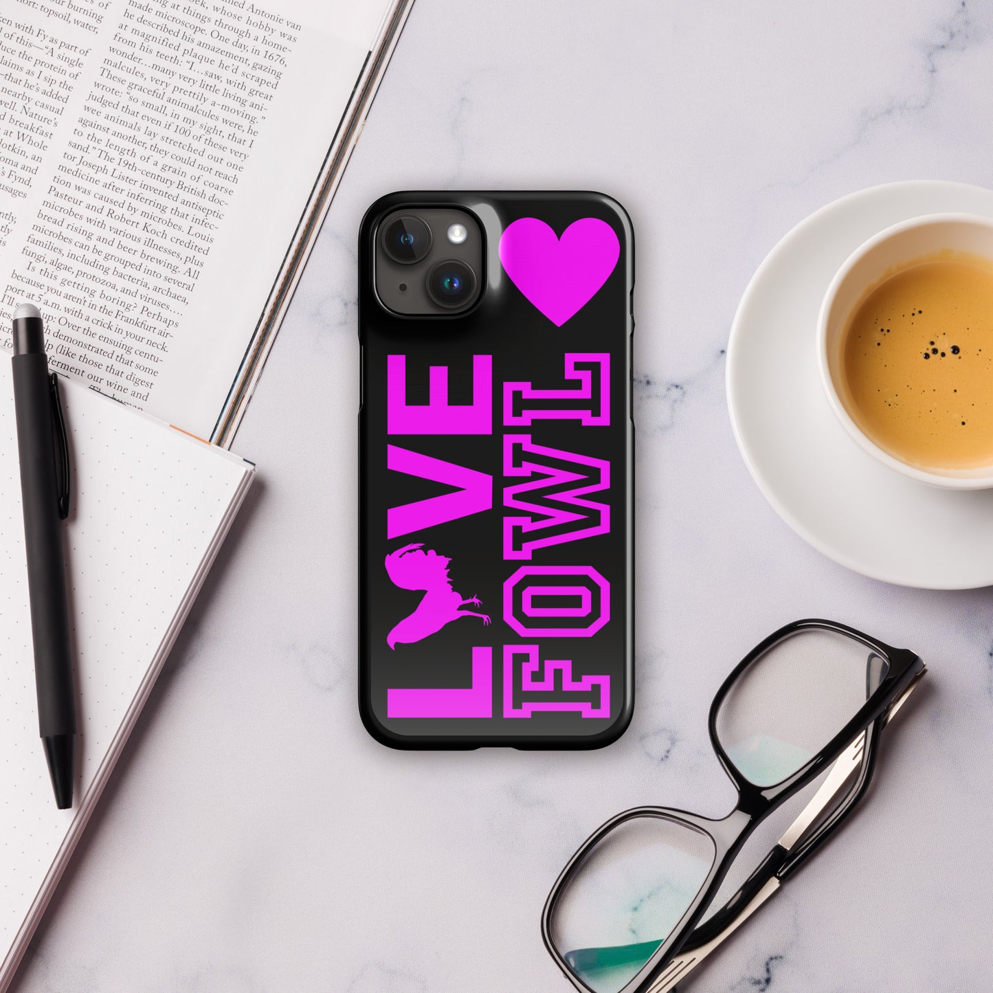 VS LOVE FOWL Pink and Black Gamefowl Snap Case for iPhone®