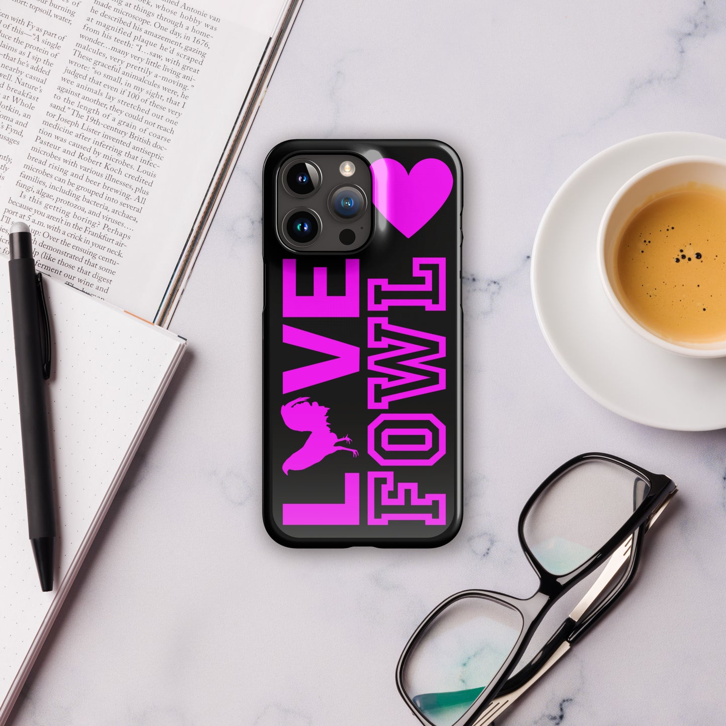 VS LOVE FOWL Pink and Black Gamefowl Snap Case for iPhone®