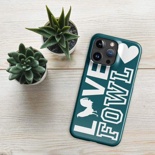 VS LOVE FOWL White and Sherpa Blue Snap Gamefowl Case for iPhone®