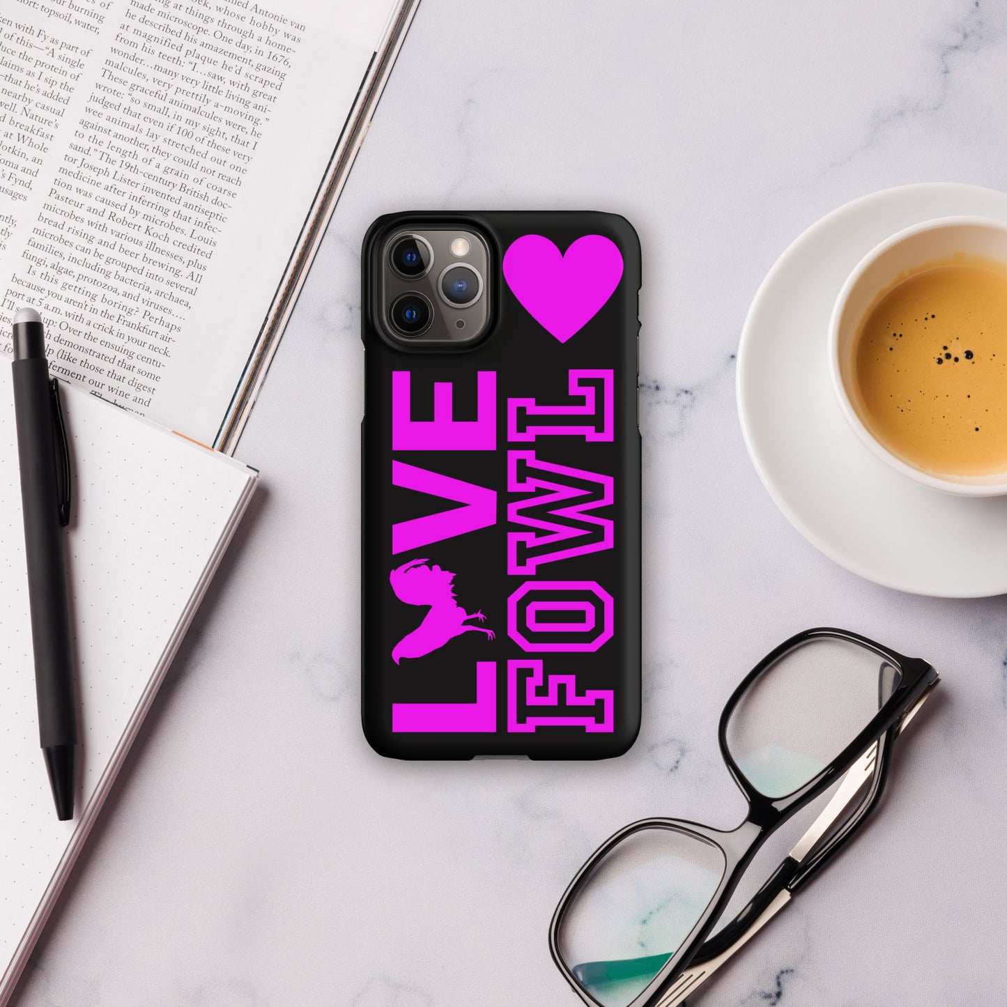 VS LOVE FOWL Pink and Black Gamefowl Snap Case for iPhone®