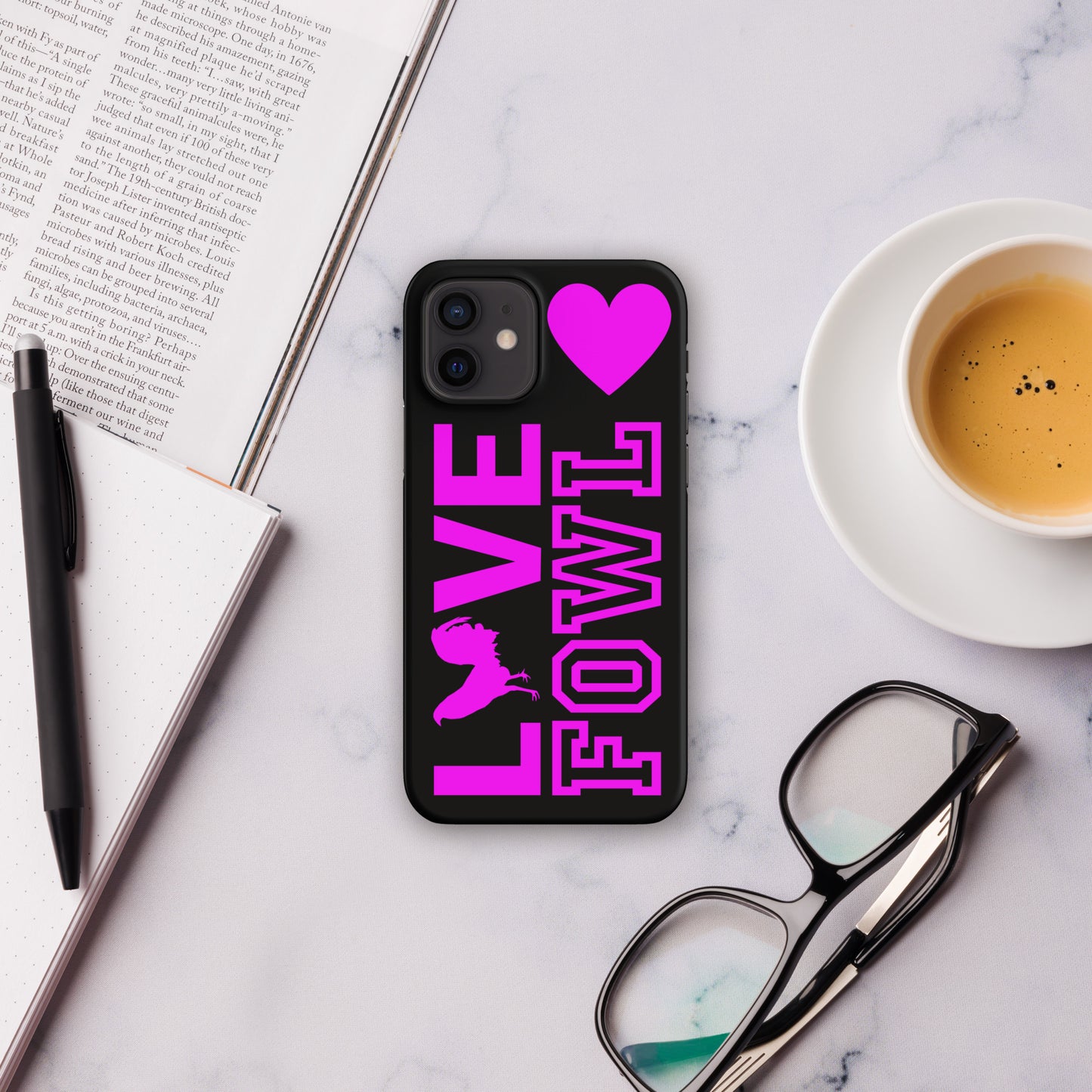 VS LOVE FOWL Pink and Black Gamefowl Snap Case for iPhone®