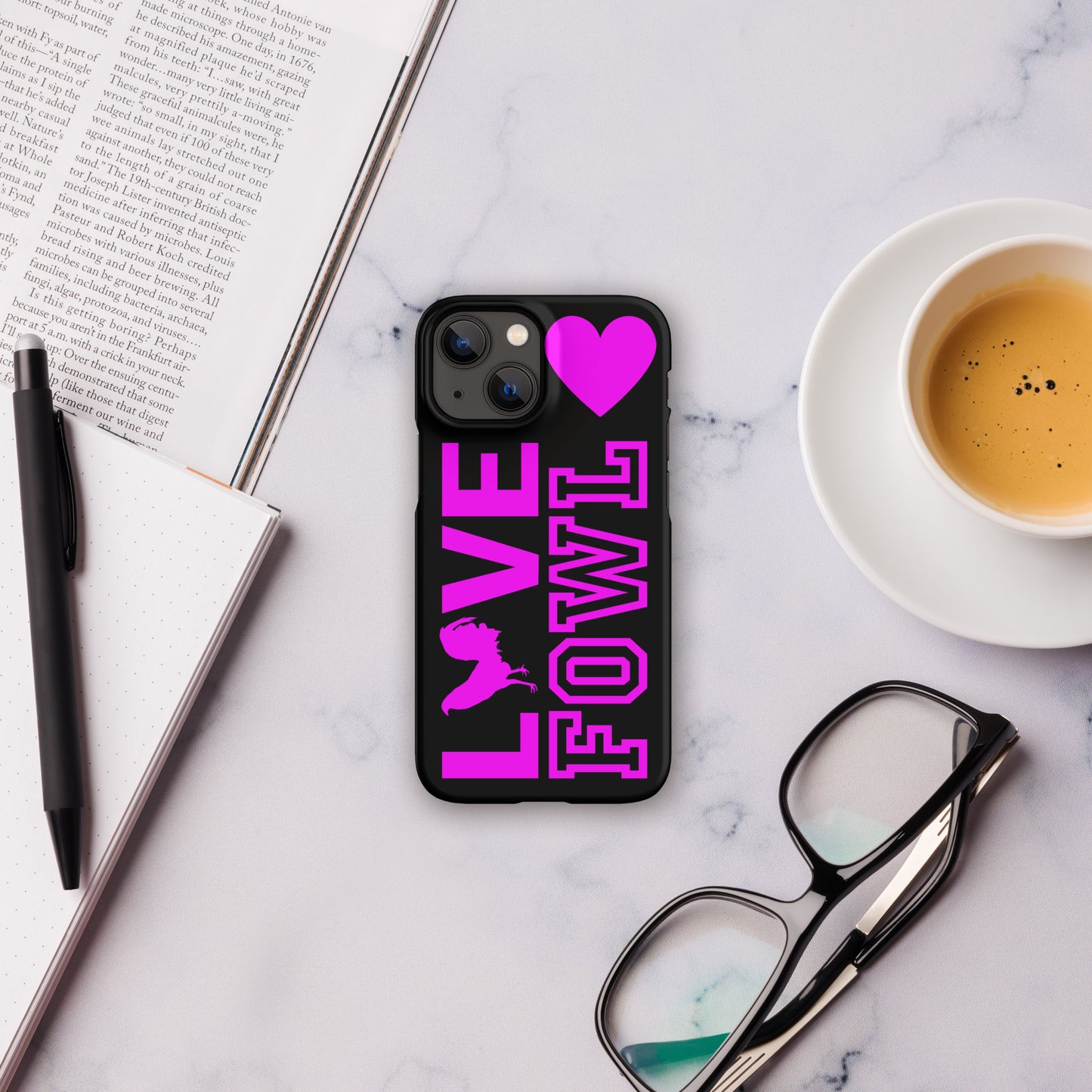 VS LOVE FOWL Pink and Black Gamefowl Snap Case for iPhone®