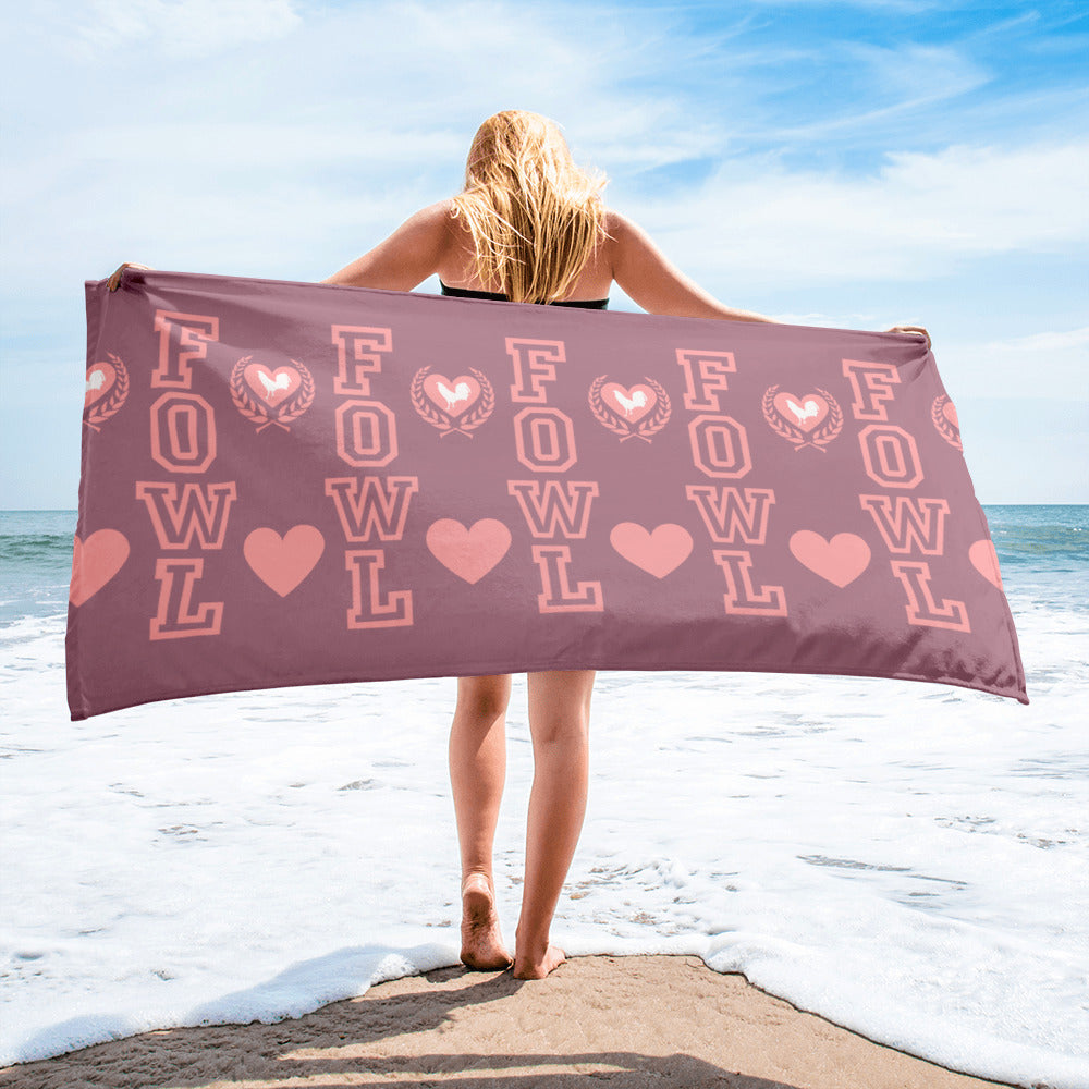 VS LOVE FOWL Tapestry White Pink Combo Gamefowl Towel