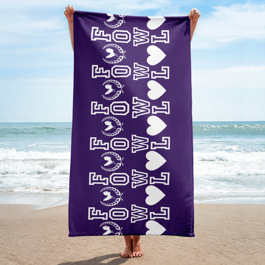VS LOVE FOWL Purple White Gamefowl Towel