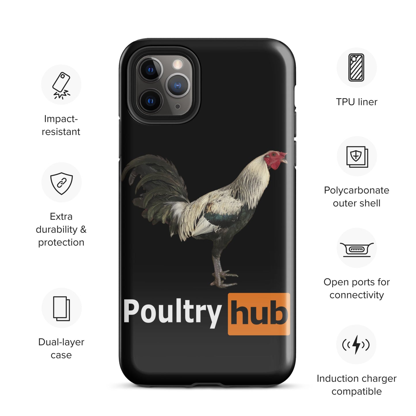 POULTRY HUB Grey Gamefowl Tough Case for iPhone®