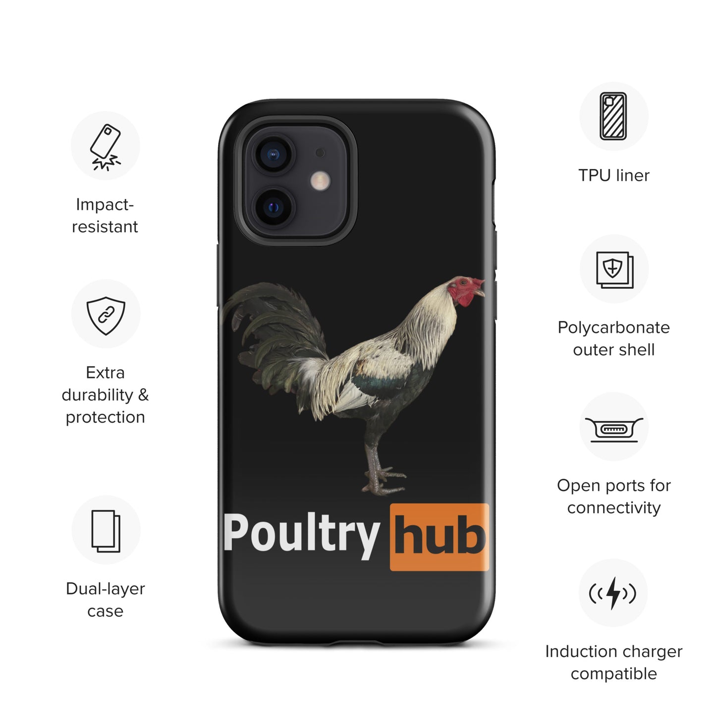 POULTRY HUB Grey Gamefowl Tough Case for iPhone®