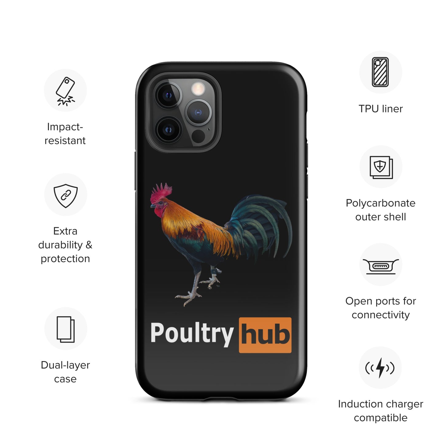 POULTRY HUB Brown Red Gamefowl Tough Case for iPhone®