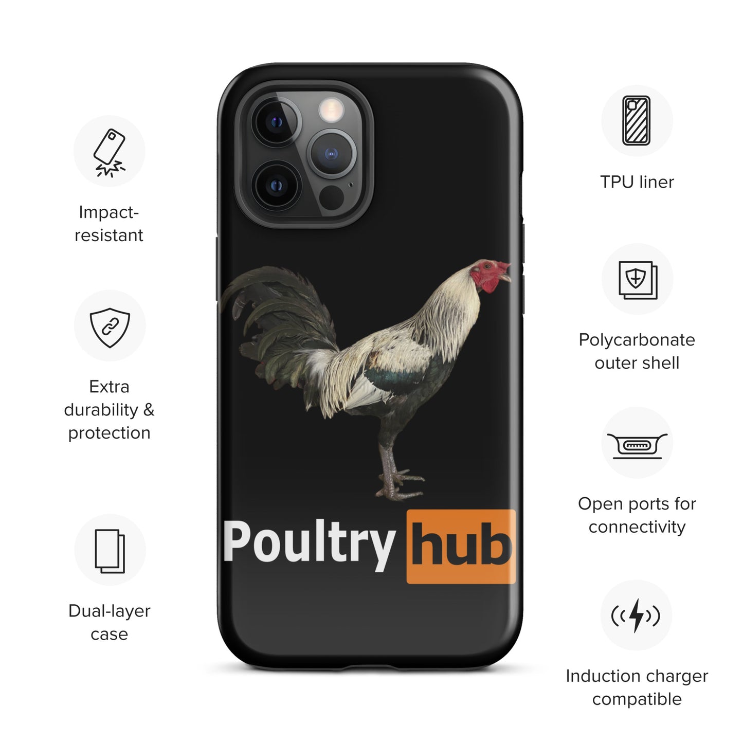 POULTRY HUB Grey Gamefowl Tough Case for iPhone®