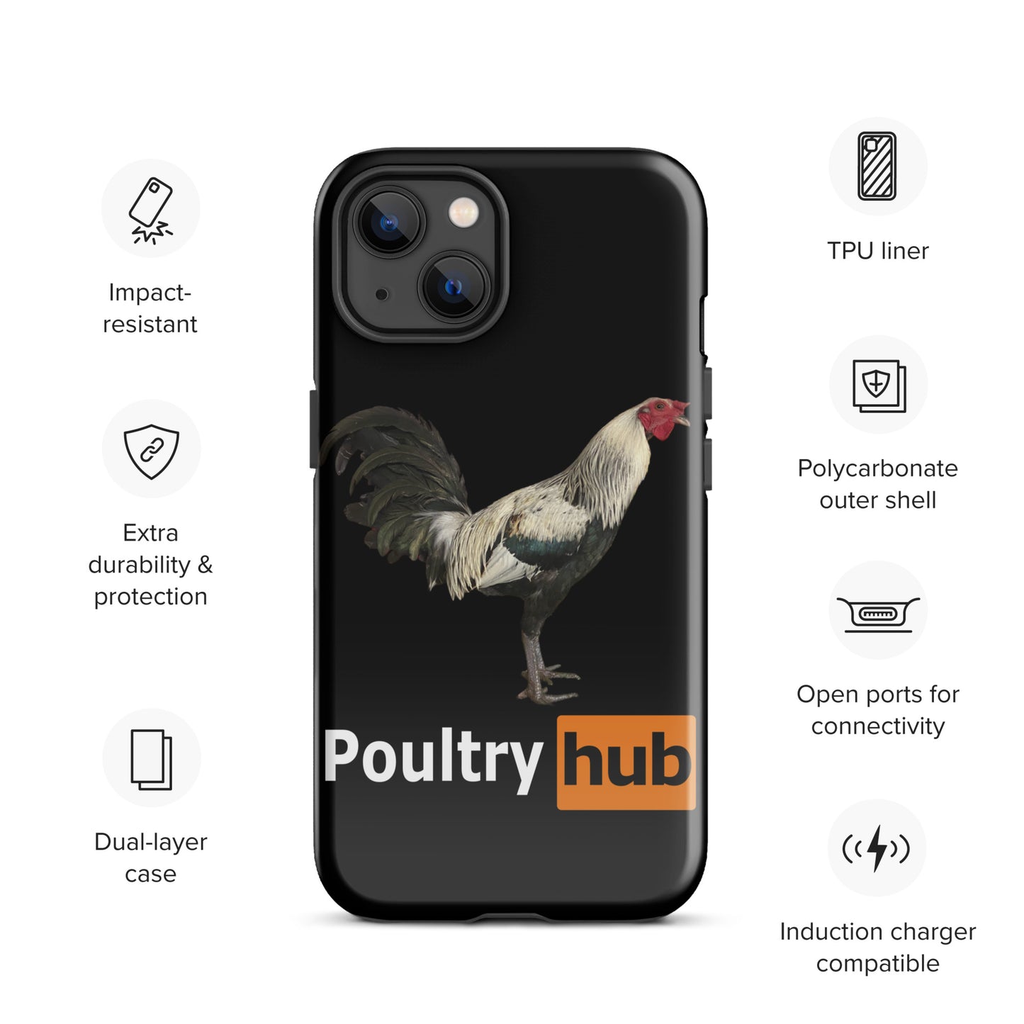 POULTRY HUB Grey Gamefowl Tough Case for iPhone®