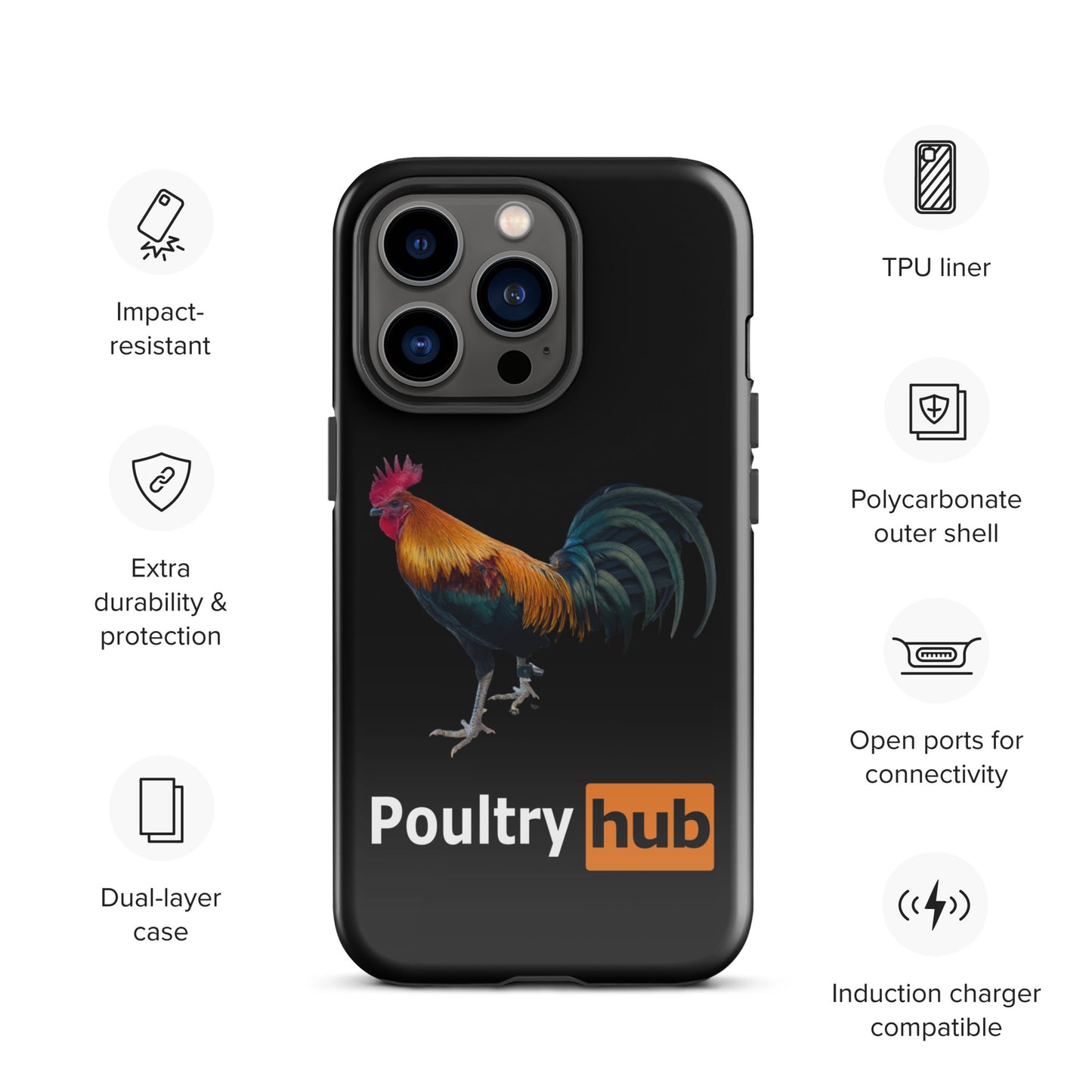 POULTRY HUB Brown Red Gamefowl Tough Case for iPhone®