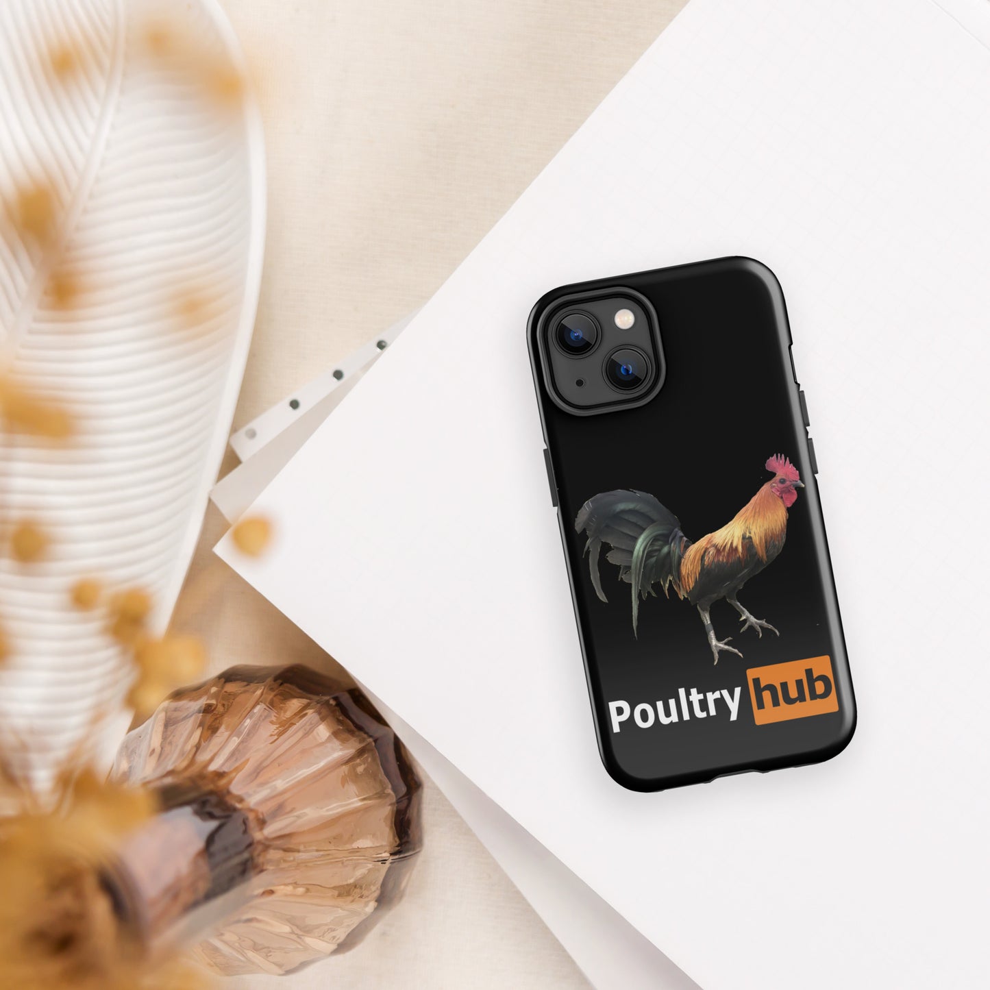 POULTRY HUB Black Gamefowl Tough Case for iPhone®