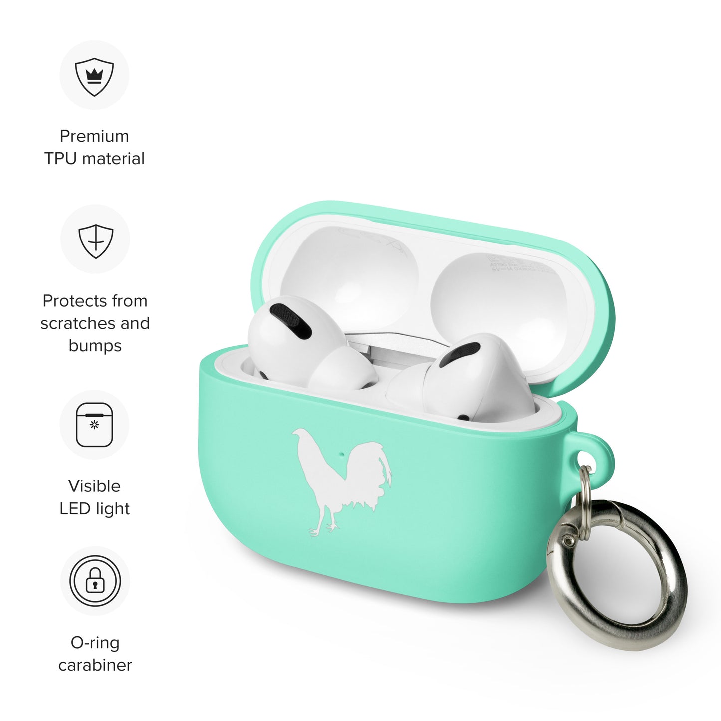 White Cock Gamefowl Rooster AirPods Case