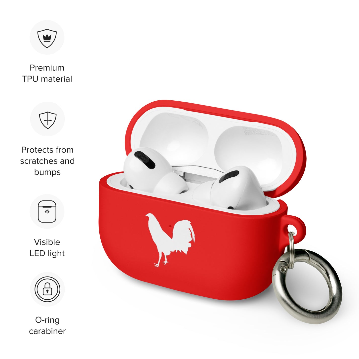 White Cock Gamefowl Rooster AirPods Case