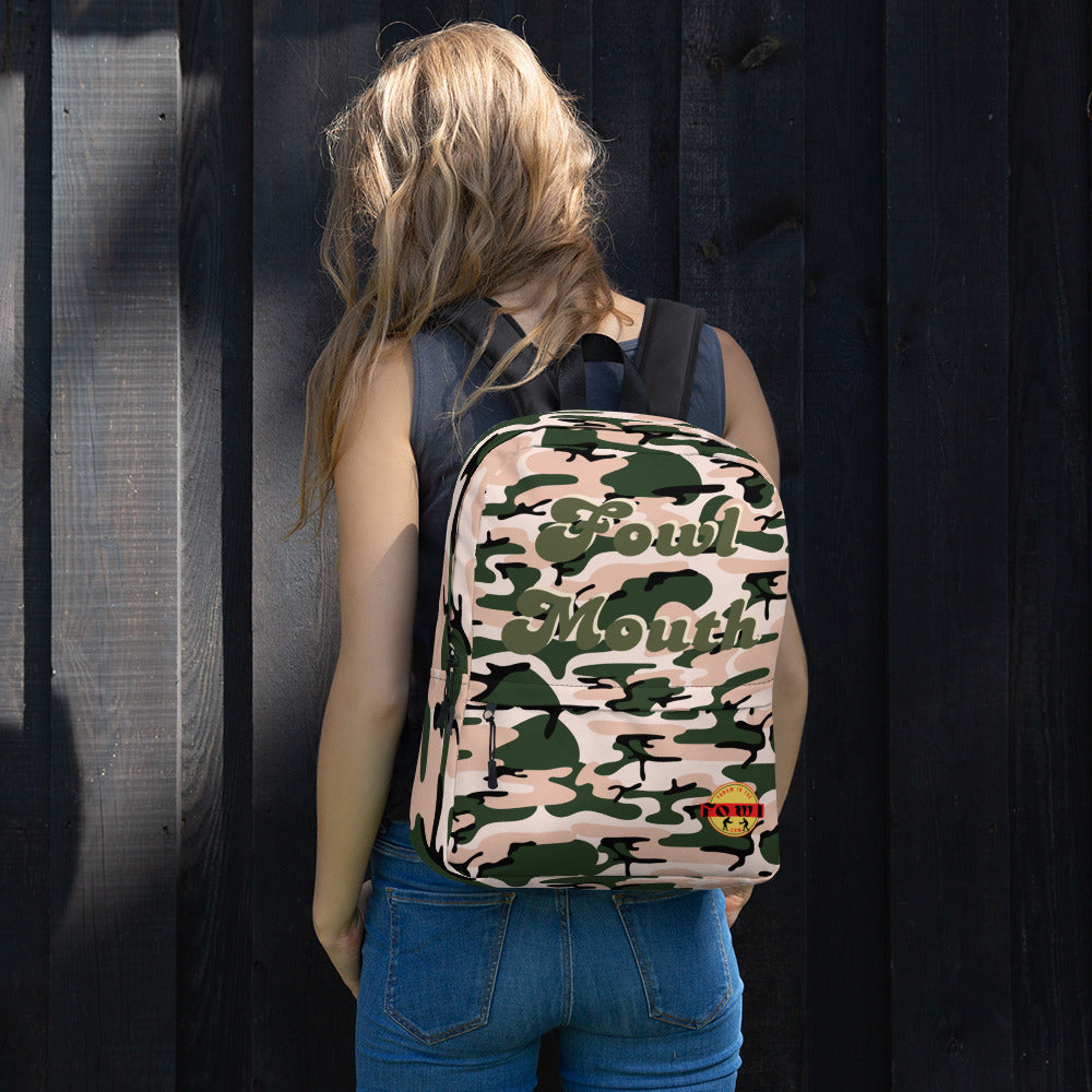 Fowl Mouth Collection Carnation Camo Gamefowl Rooster Backpack