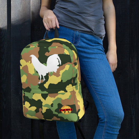 White Cock Camo Gamefowl Rooster Backpack