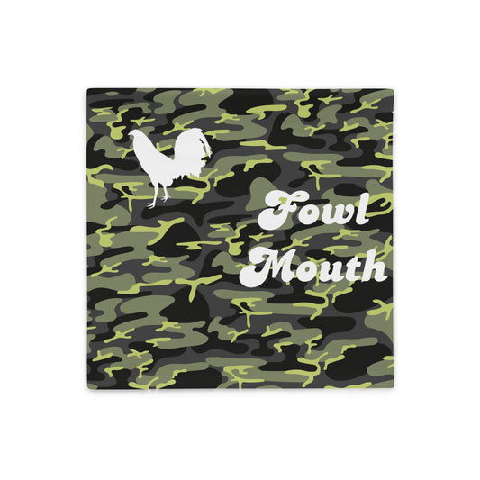 Fowl Mouth Collection Dark Camo Gamefowl Rooster Pillow Case
