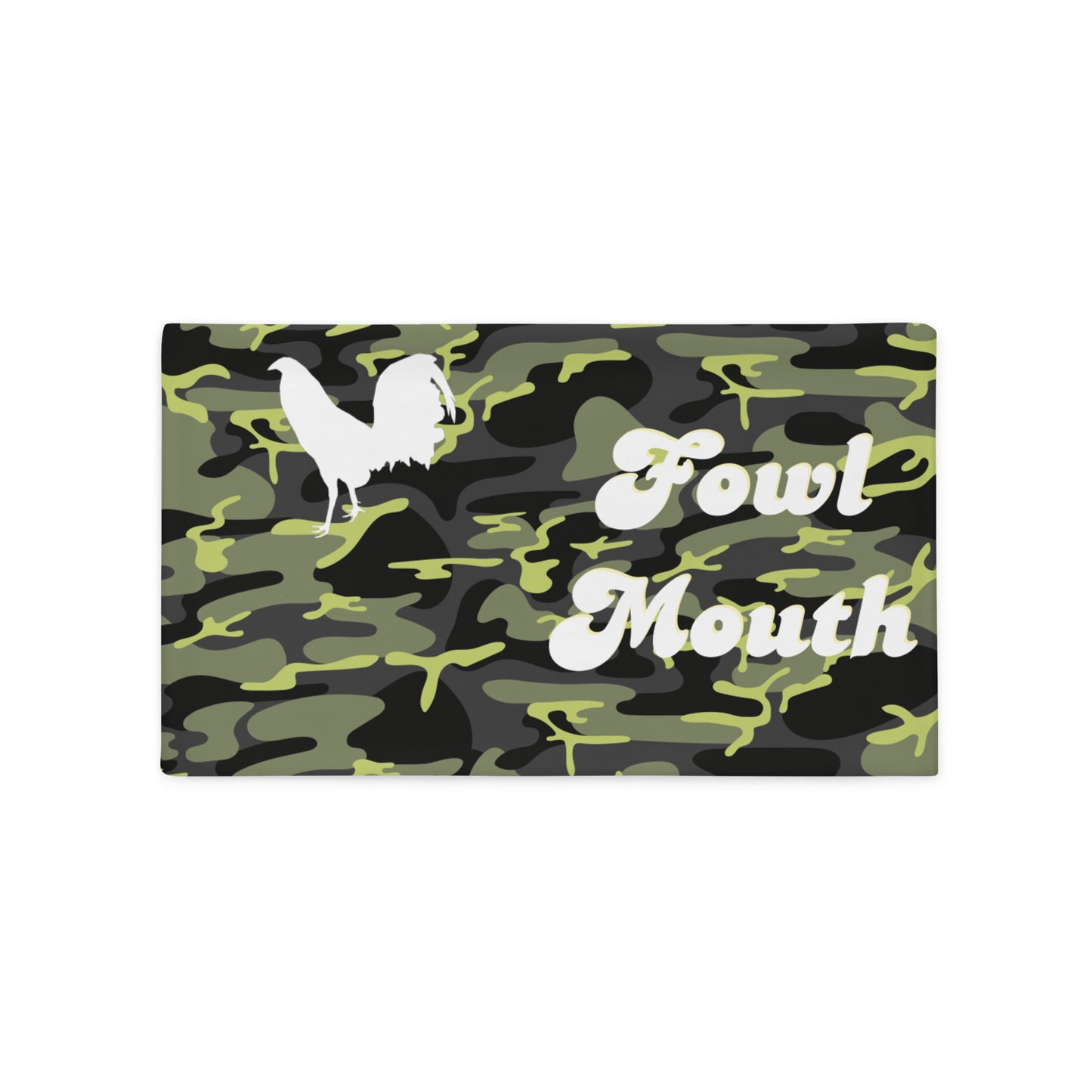 Fowl Mouth Collection Dark Camo Gamefowl Rooster Pillow Case