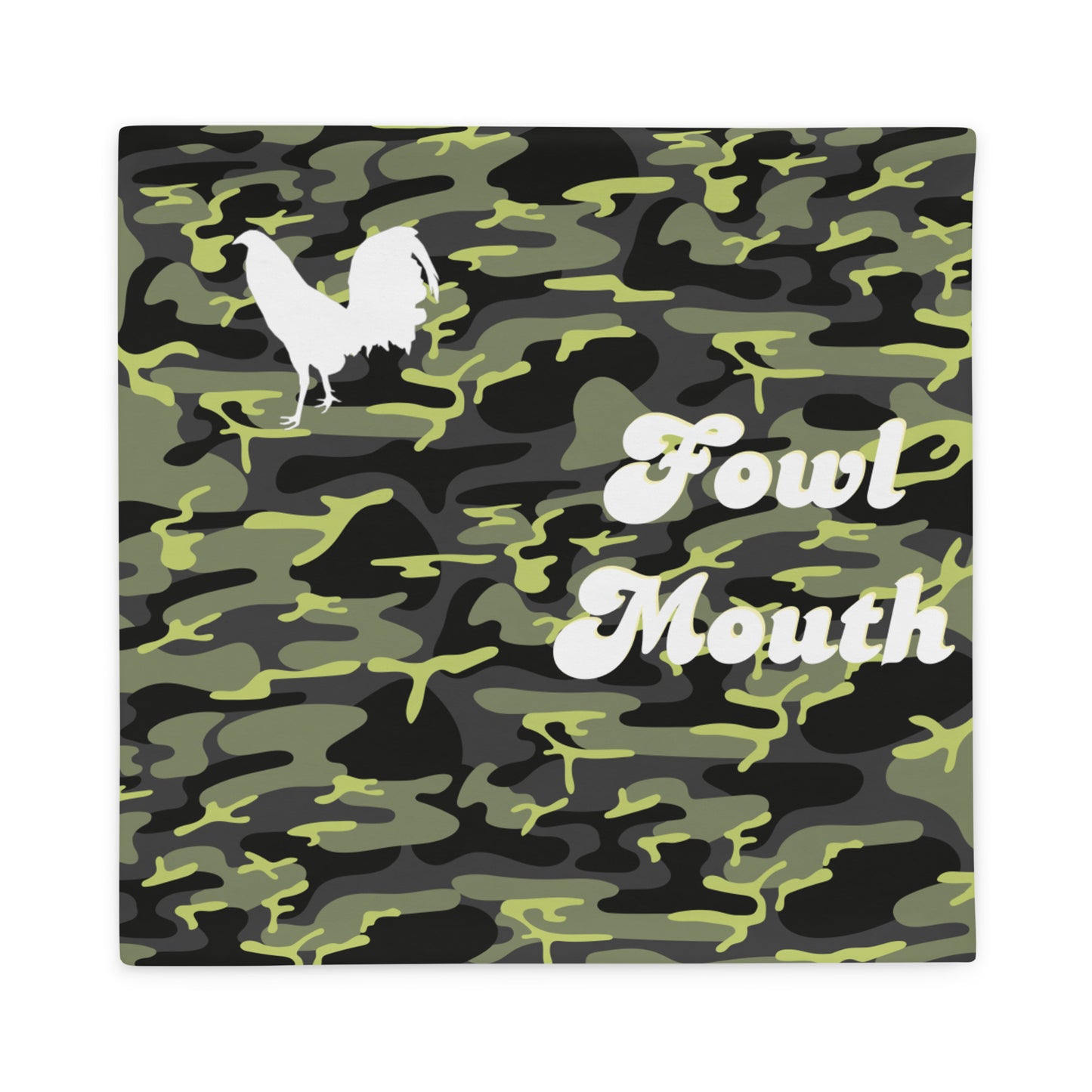 Fowl Mouth Collection Dark Camo Gamefowl Rooster Pillow Case