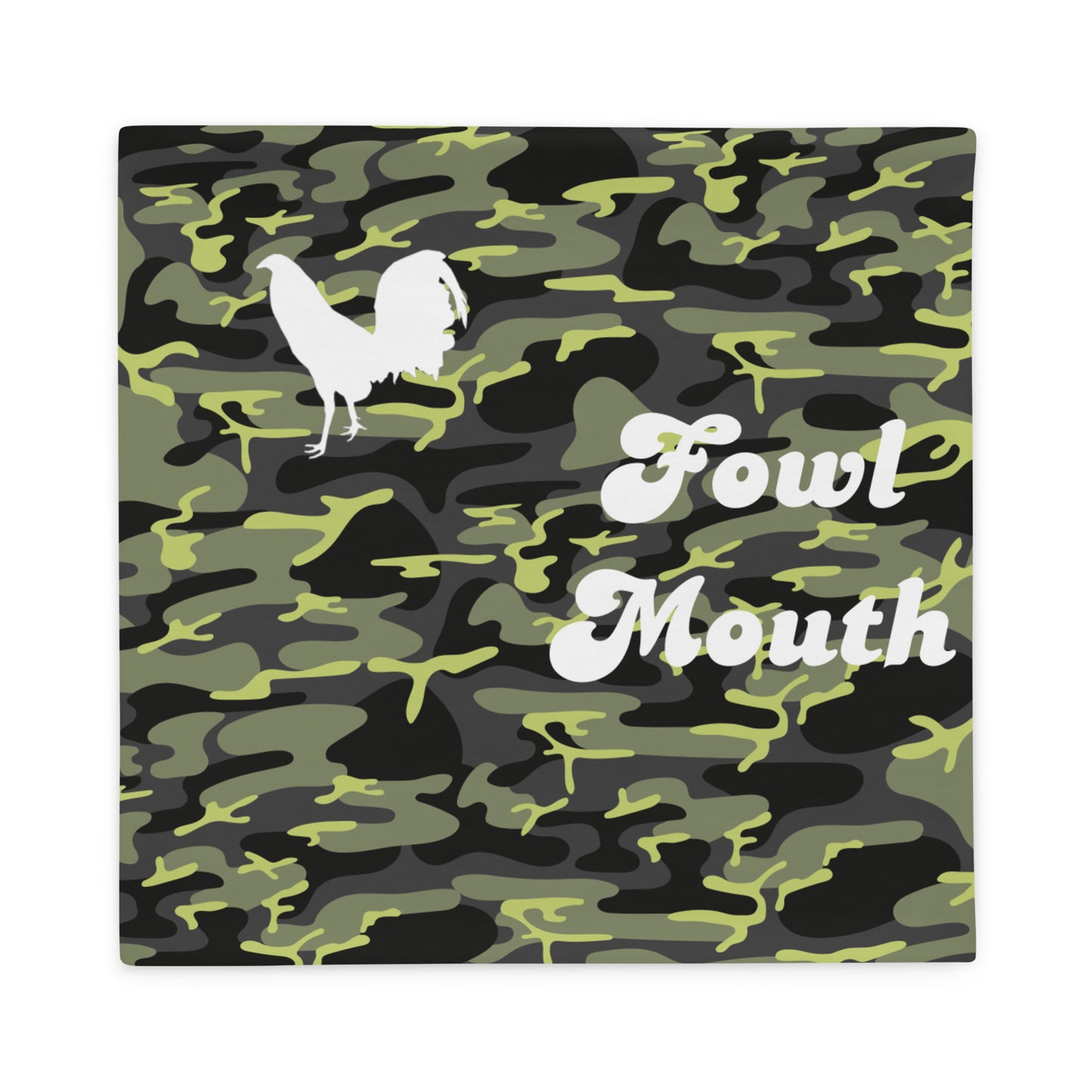 Fowl Mouth Collection Dark Camo Gamefowl Rooster Pillow Case