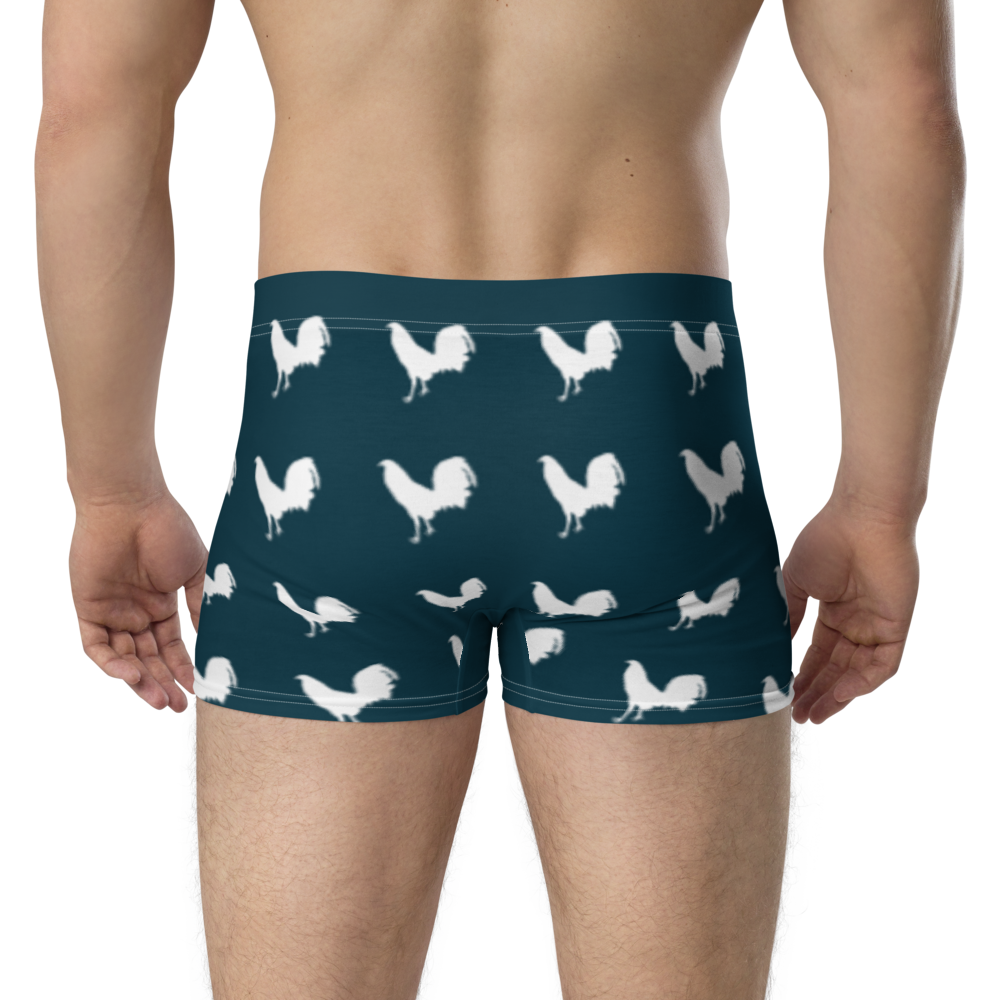 Boxer WHITE COCK Gamefowl Rooster BLUE WHALE Briefs