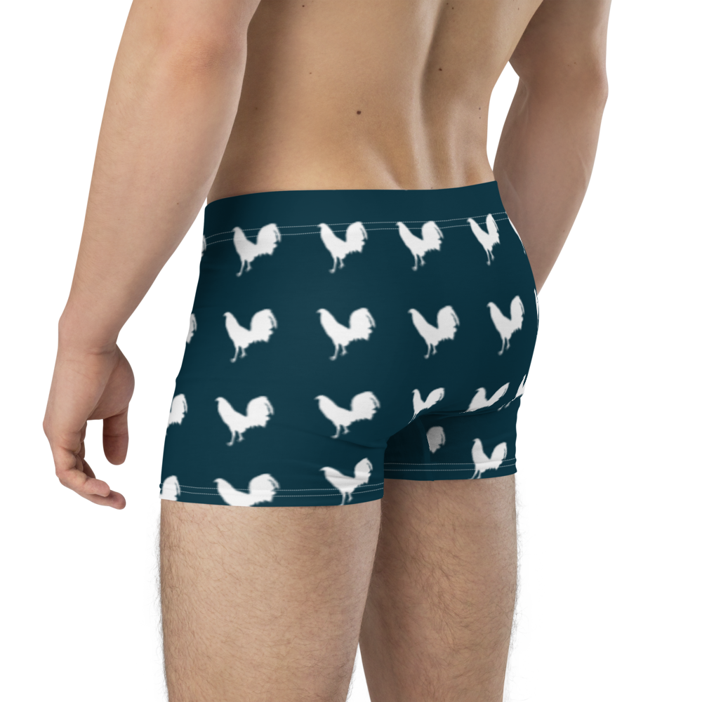 Boxer WHITE COCK Gamefowl Rooster BLUE WHALE Briefs