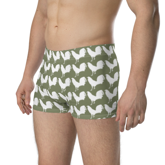 Boxer WHITE COCK Gamefowl Rooster Finch Briefs