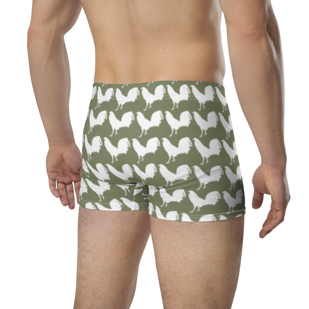 Boxer WHITE COCK Gamefowl Rooster Finch Briefs