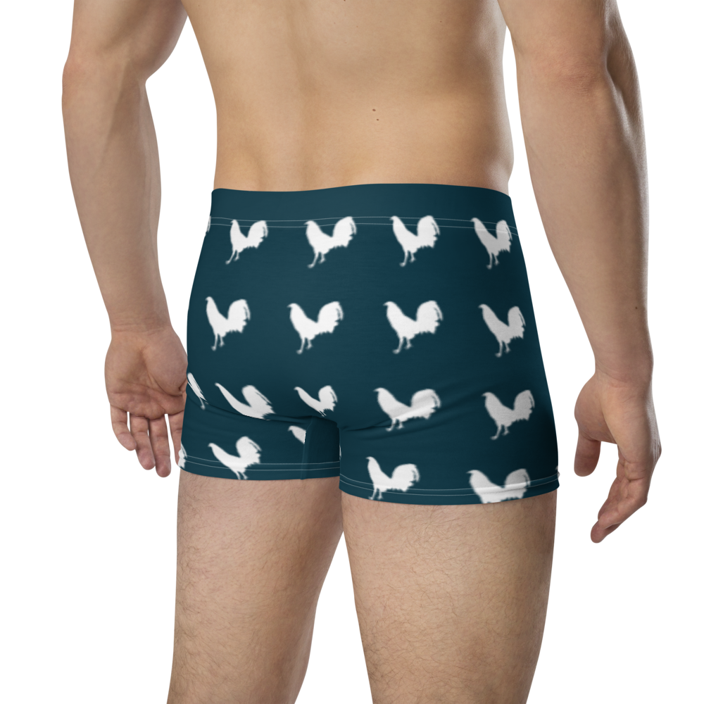 Boxer WHITE COCK Gamefowl Rooster BLUE WHALE Briefs