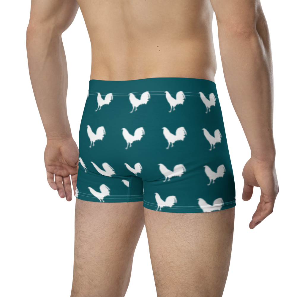 Boxer WHITE COCK Gamefowl Rooster SHERPA BLUE Briefs