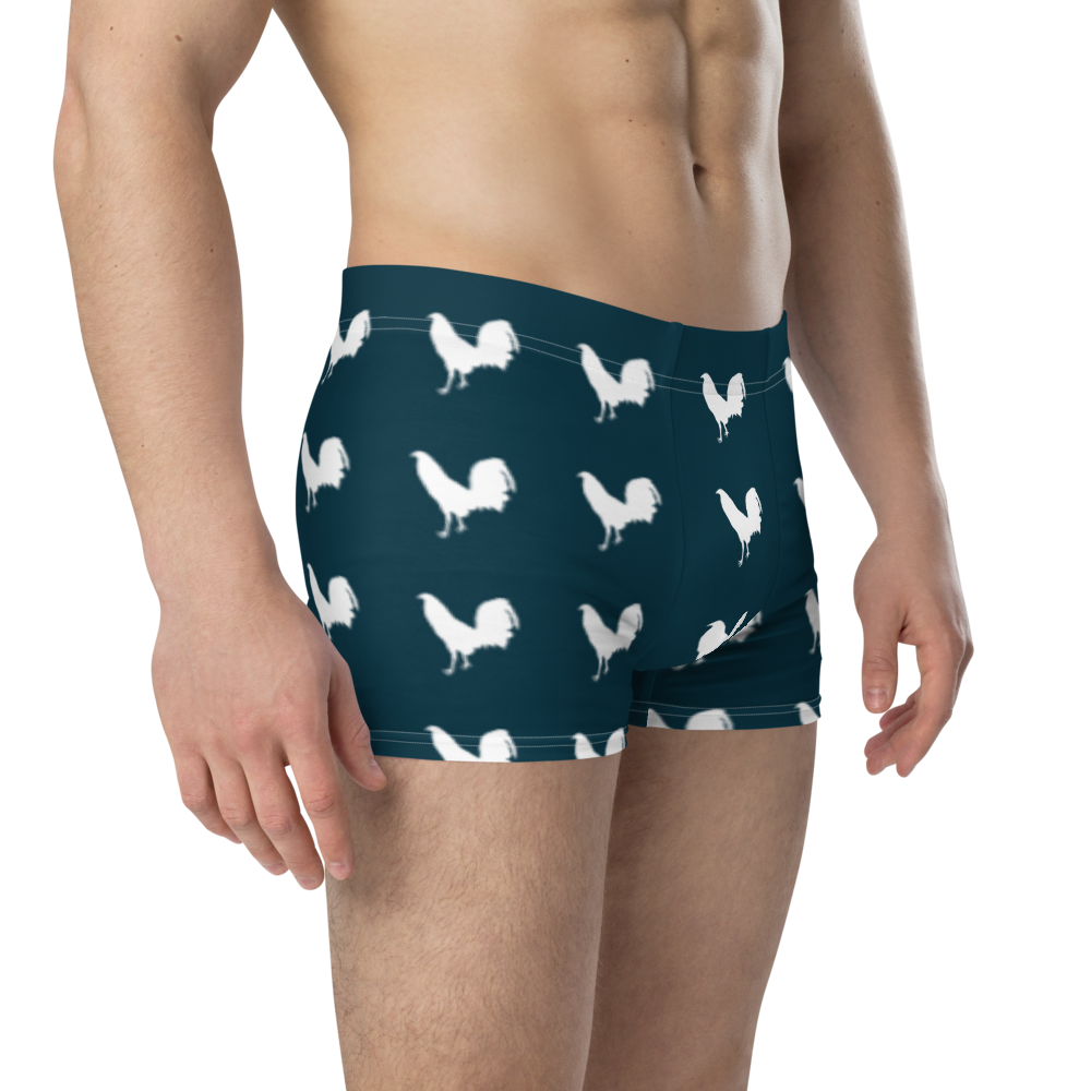 Boxer WHITE COCK Gamefowl Rooster BLUE WHALE Briefs