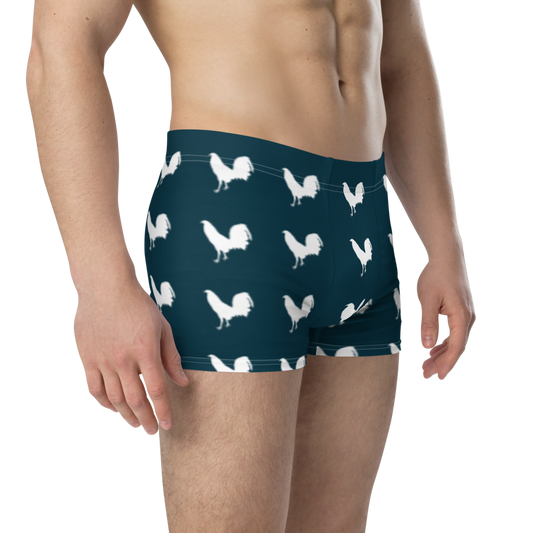 Boxer WHITE COCK Gamefowl Rooster BLUE WHALE Briefs