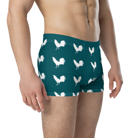 Boxer WHITE COCK Gamefowl Rooster SHERPA BLUE Briefs