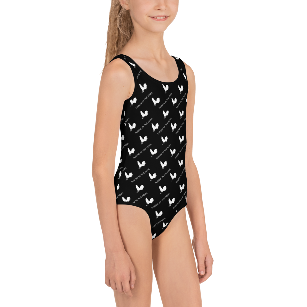 BLACK OUT Gamefowl Rooster Kids Swimsuit