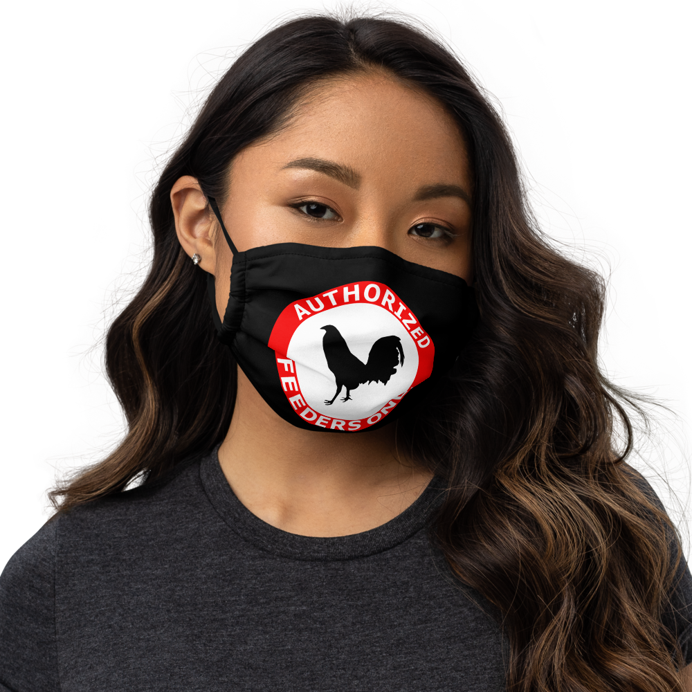 Black AUTHORIZED FEEDERS ONLY Gamefowl Rooster Face Mask