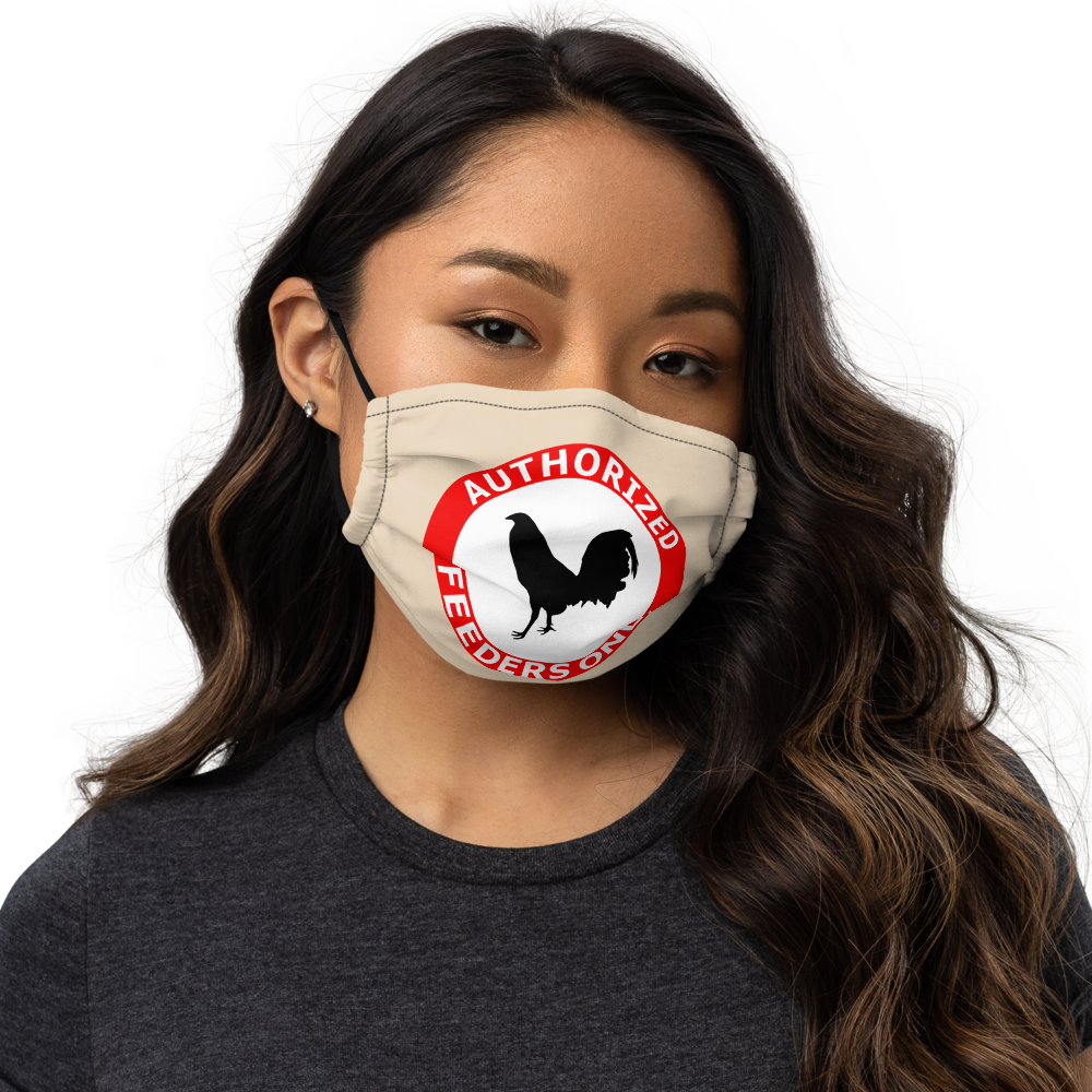 Champagne AUTHORIZED FEEDERS ONLY Gamefowl Rooster Face Mask